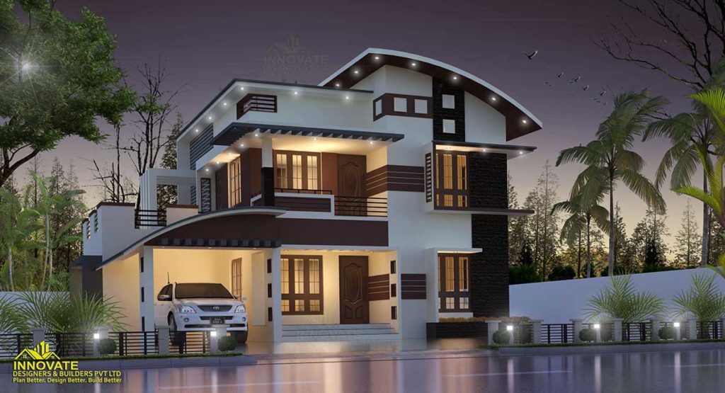Innovate Designers & Builders Curved Roof House Elevations